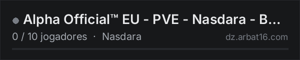 Alpha Official™ EU - PVE - Nasdara - Badlands na lista de servidores de DayZ da AR16