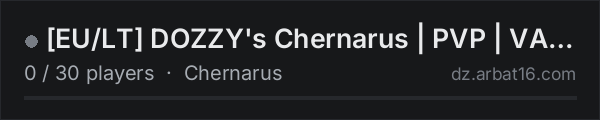 [EU/LT] DOZZY's Chernarus | PVP | VANILLA+ | 3PP | on the AR16 DayZ server list
