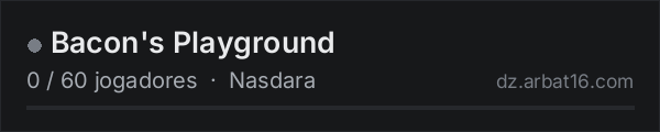 Bacon's Playground na lista de servidores de DayZ da AR16