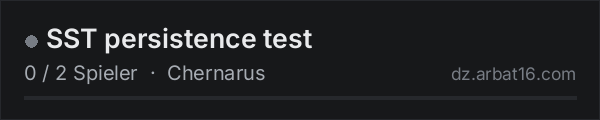 SST persistence test in der DayZ-Serverliste von AR16