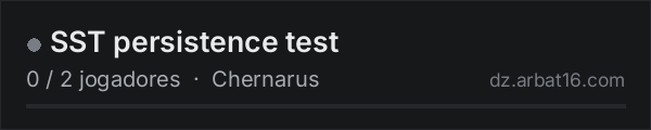 SST persistence test na lista de servidores de DayZ da AR16