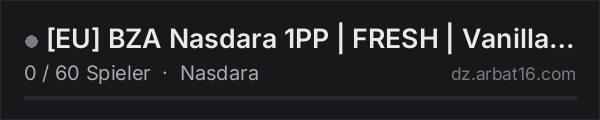 [EU] BZA Nasdara 1PP | FRESH | Vanilla | PvP in der DayZ-Serverliste von AR16