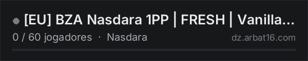 EU BZA Nasdara 1PP | FRESH | Vanilla | PvP na lista de servidores de DayZ da AR16