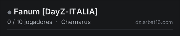 Fanum [DayZ-ITALIA] na lista de servidores de DayZ da AR16