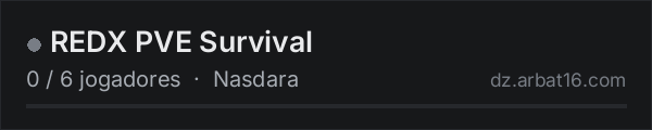 REDX PVE Survival na lista de servidores de DayZ da AR16