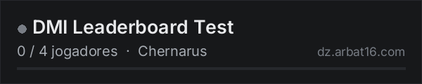 DMI Leaderboard Test na lista de servidores de DayZ da AR16