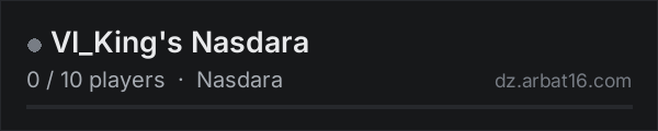 VI_King's Nasdara on the AR16 DayZ server list