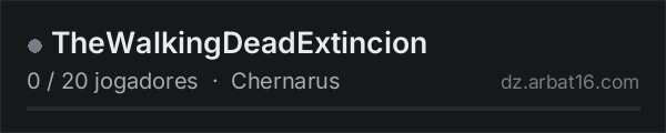 TheWalkingDeadExtincion na lista de servidores de DayZ da AR16