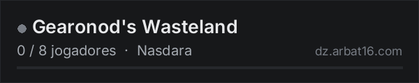 Gearonod's Wasteland na lista de servidores de DayZ da AR16