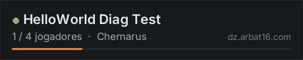 HelloWorld Diag Test na lista de servidores de DayZ da AR16