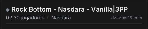 Rock Bottom - Nasdara - Vanilla|3PP na lista de servidores de DayZ da AR16