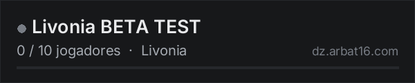 Livonia BETA TEST na lista de servidores de DayZ da AR16