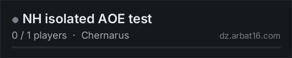 NH isolated AOE test on the AR16 DayZ server list