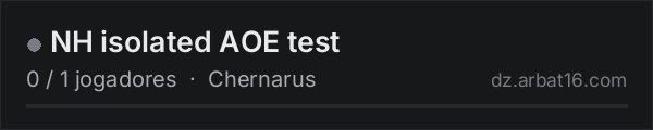 NH isolated AOE test na lista de servidores de DayZ da AR16