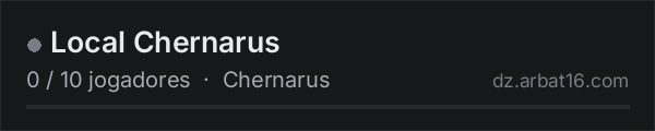 Local Chernarus na lista de servidores de DayZ da AR16