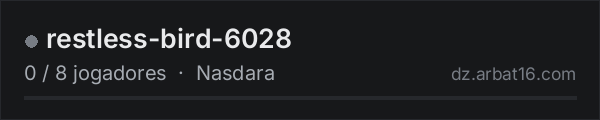 restless-bird-6028 na lista de servidores de DayZ da AR16