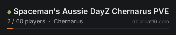 Spaceman's Aussie DayZ Chernarus PVE on the AR16 DayZ server list