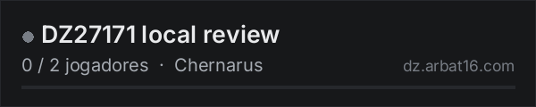 DZ27171 local review na lista de servidores de DayZ da AR16