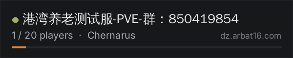 港湾养老测试服-PVE-群：850419854 on the AR16 DayZ server list