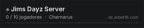 Jims Dayz Server na lista de servidores de DayZ da AR16