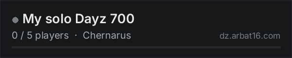 My solo Dayz 700 on the AR16 DayZ server list