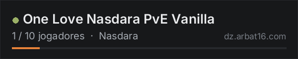 One Love Nasdara PvE Vanilla na lista de servidores de DayZ da AR16