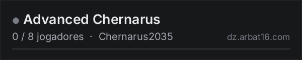 Advanced Chernarus na lista de servidores de DayZ da AR16
