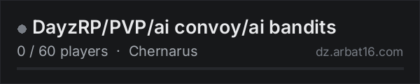 DayzRP/PVP/ai convoy/ai bandits on the AR16 DayZ server list