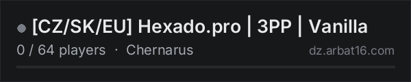 [CZ/SK/EU] Hexado.pro | 3PP | Vanilla on the AR16 DayZ server list