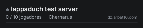 lappaduch test server na lista de servidores de DayZ da AR16