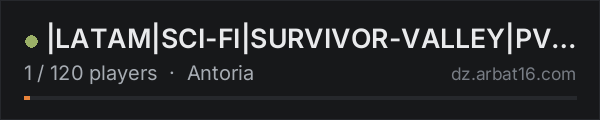 |LATAM|SCI-FI|SURVIVOR-VALLEY|PVE|FUTURISTIC|IA|SPACESHIP| on the AR16 DayZ server list