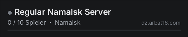Regular Namalsk Server in der DayZ-Serverliste von AR16