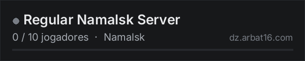 Regular Namalsk Server na lista de servidores de DayZ da AR16