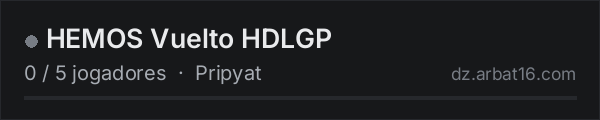 HEMOS Vuelto HDLGP na lista de servidores de DayZ da AR16