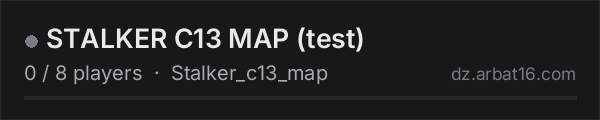 STALKER C13 MAP (test) on the AR16 DayZ server list
