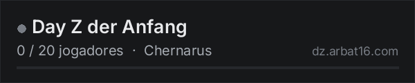 Day Z der Anfang na lista de servidores de DayZ da AR16