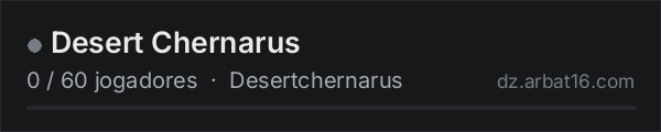 Desert Chernarus na lista de servidores de DayZ da AR16