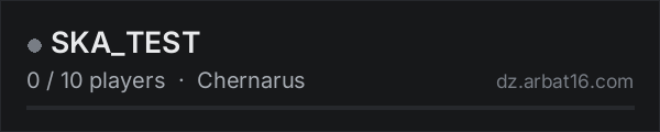 SKA_TEST on the AR16 DayZ server list