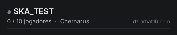 SKA_TEST na lista de servidores de DayZ da AR16