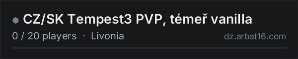 CZ/SK Tempest3 PVP, témeř vanilla on the AR16 DayZ server list