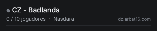 CZ - Badlands na lista de servidores de DayZ da AR16