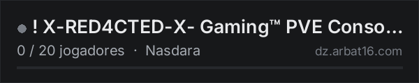 !  X-RED4CTED-X- Gaming™ PVE Console Version na lista de servidores de DayZ da AR16