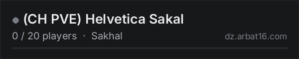 (CH PVE) Helvetica Sakal on the AR16 DayZ server list