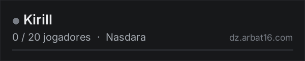 Kirill na lista de servidores de DayZ da AR16