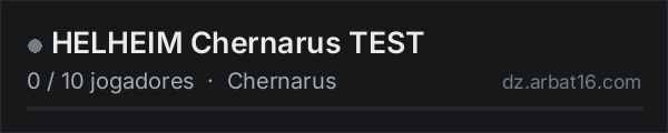 HELHEIM Chernarus TEST na lista de servidores de DayZ da AR16