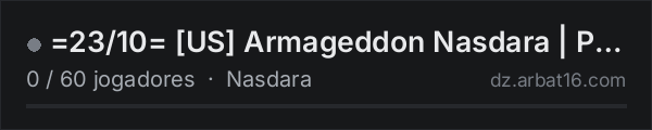 =23/10= US Armageddon Nasdara | PvE w/ PvP Zones na lista de servidores de DayZ da AR16