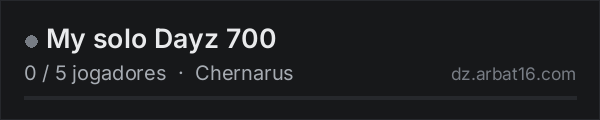 My solo Dayz 700 na lista de servidores de DayZ da AR16
