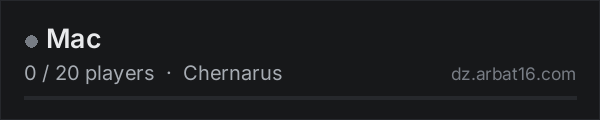 Mac on the AR16 DayZ server list