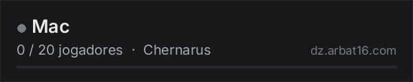 Mac na lista de servidores de DayZ da AR16