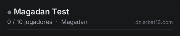 Magadan Test na lista de servidores de DayZ da AR16